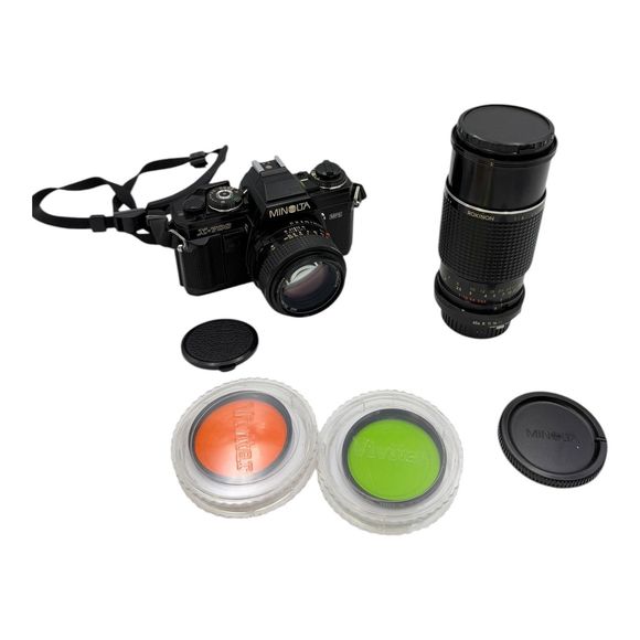 Minolta X-700 35mm SLR Film Camera W 2 50mm F1.4 MD Rokinon 75-200mm F4, Filter - Picture 1 of 10